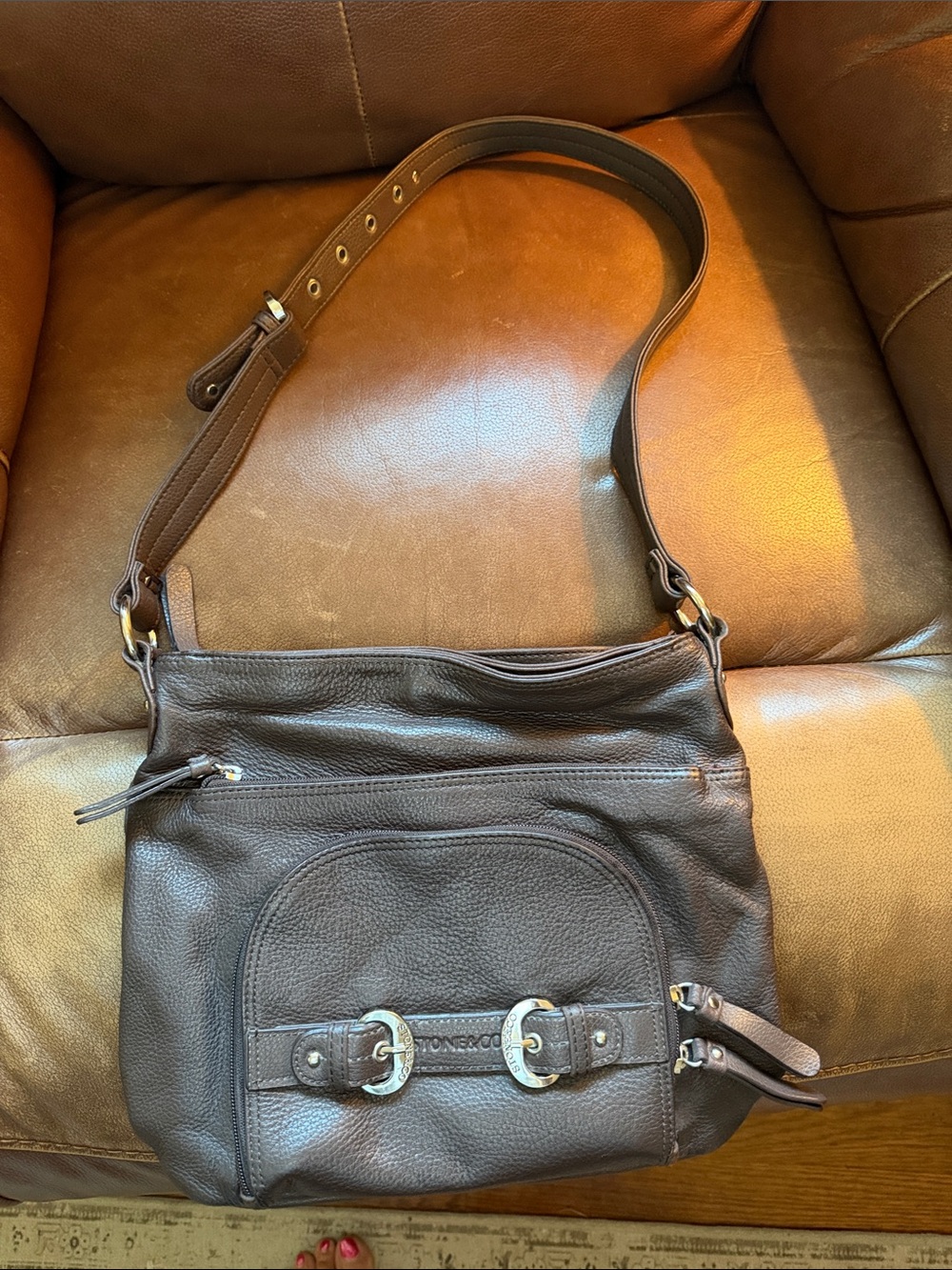 Stone & Co Brown Leather Crossbody Bag